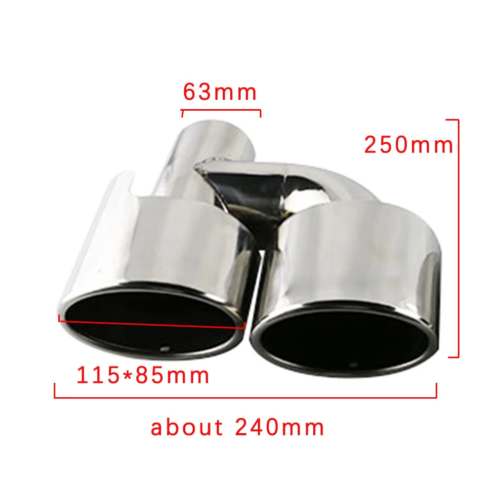 Puntas de escape dobles de 63 mm para Mercedes-Benz W204 C300/C63 - imagen 2