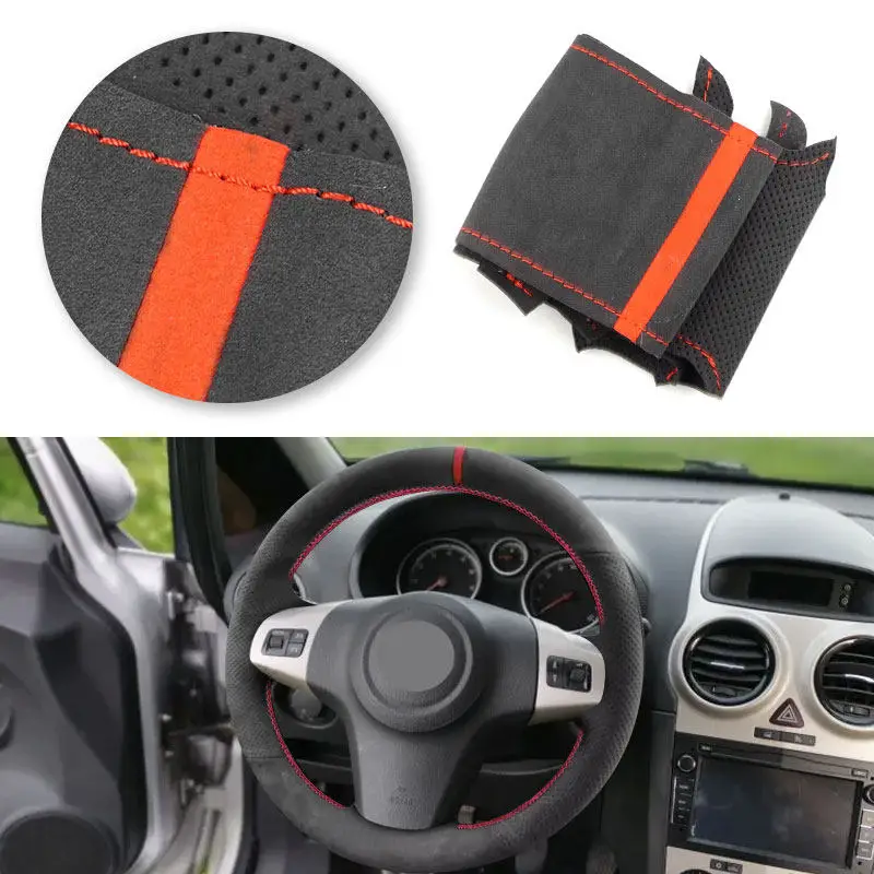 Funda de volante en cuero y gamuza Opel Corsa D 2009-2014