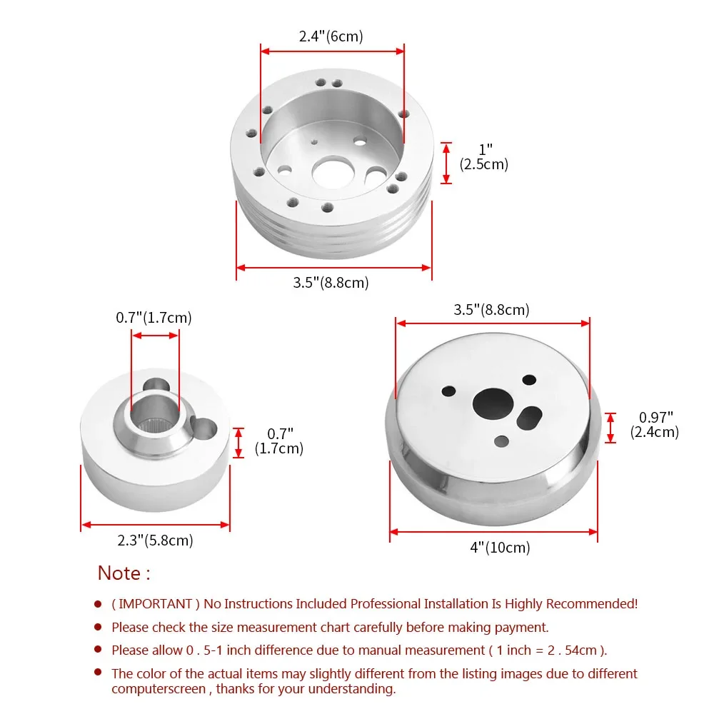 Ididit adaptador cubo volante pulido Chevrolet Pontiac - imagen 5