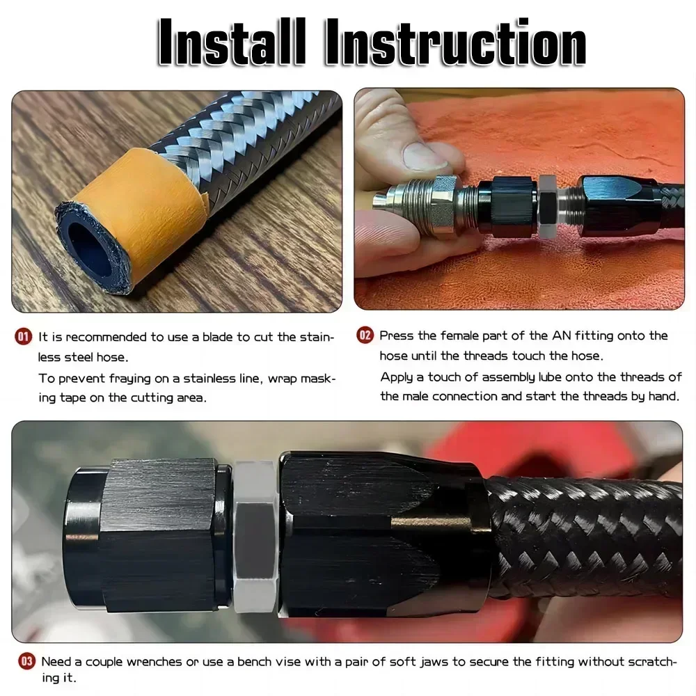 EPMAN Adaptador de aceite para turbo AN3/AN4 de acero inoxidable 304 - imagen 5