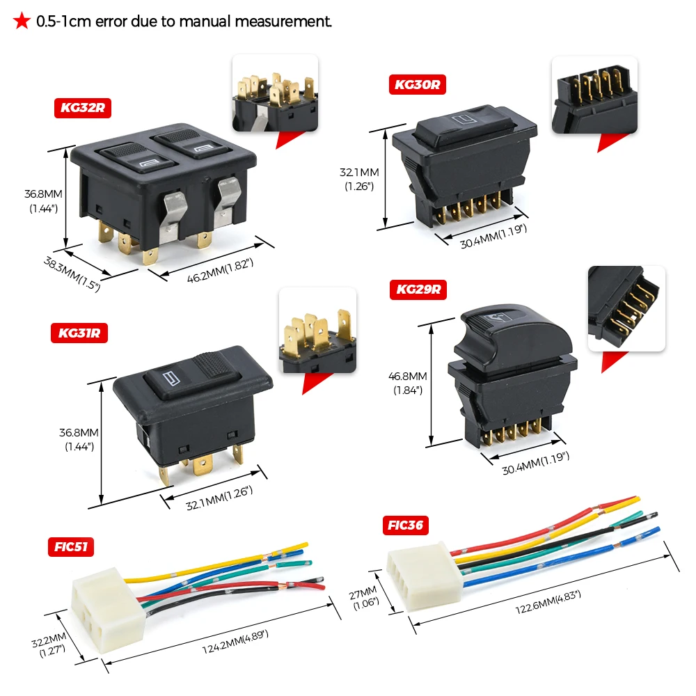 Interruptor universal de elevalunas 12 V, 20 A y 5 pines - imagen 3