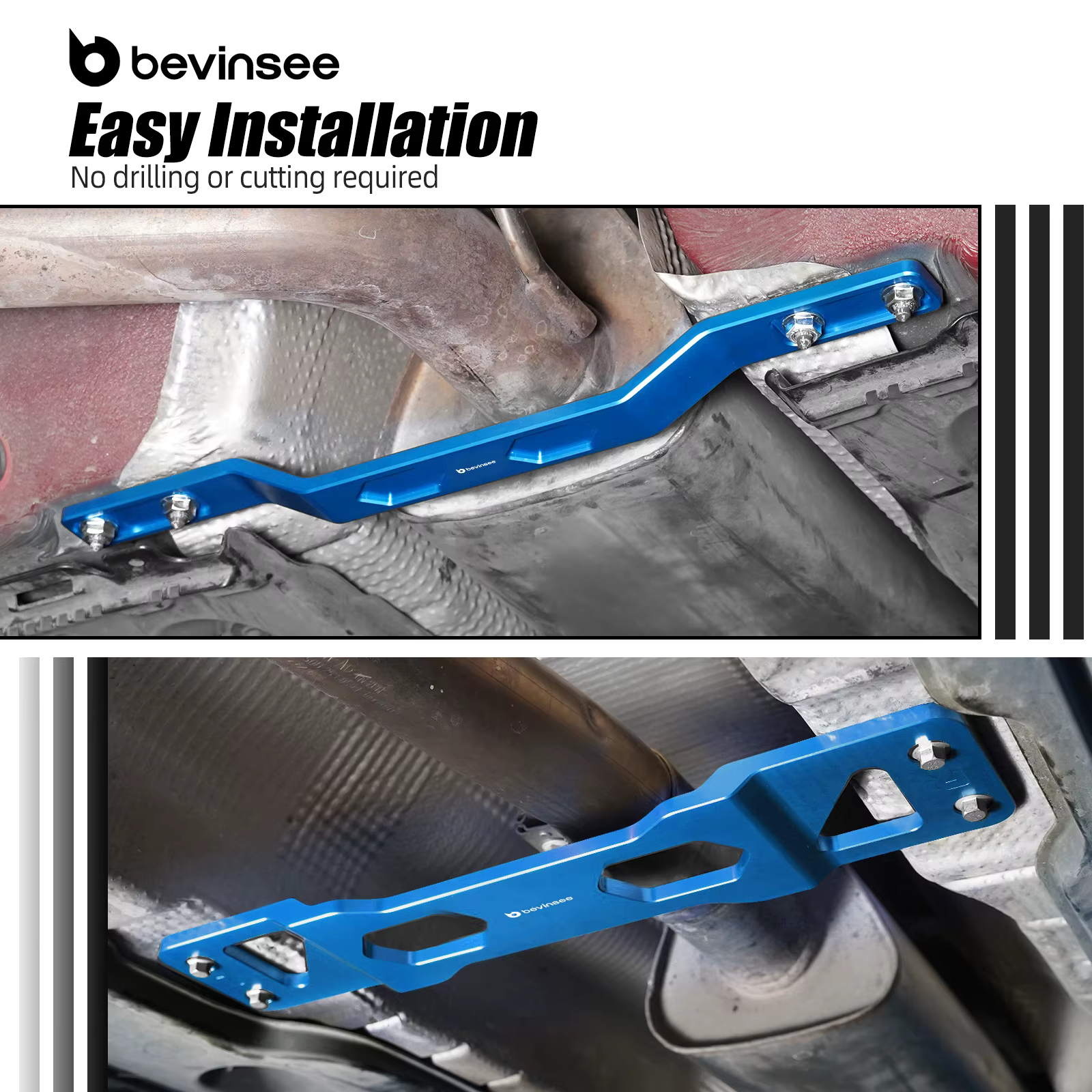 BEVINSEE Soporte y traviesa de túnel para VW Golf MK7/8 y Passat B8 - imagen 5