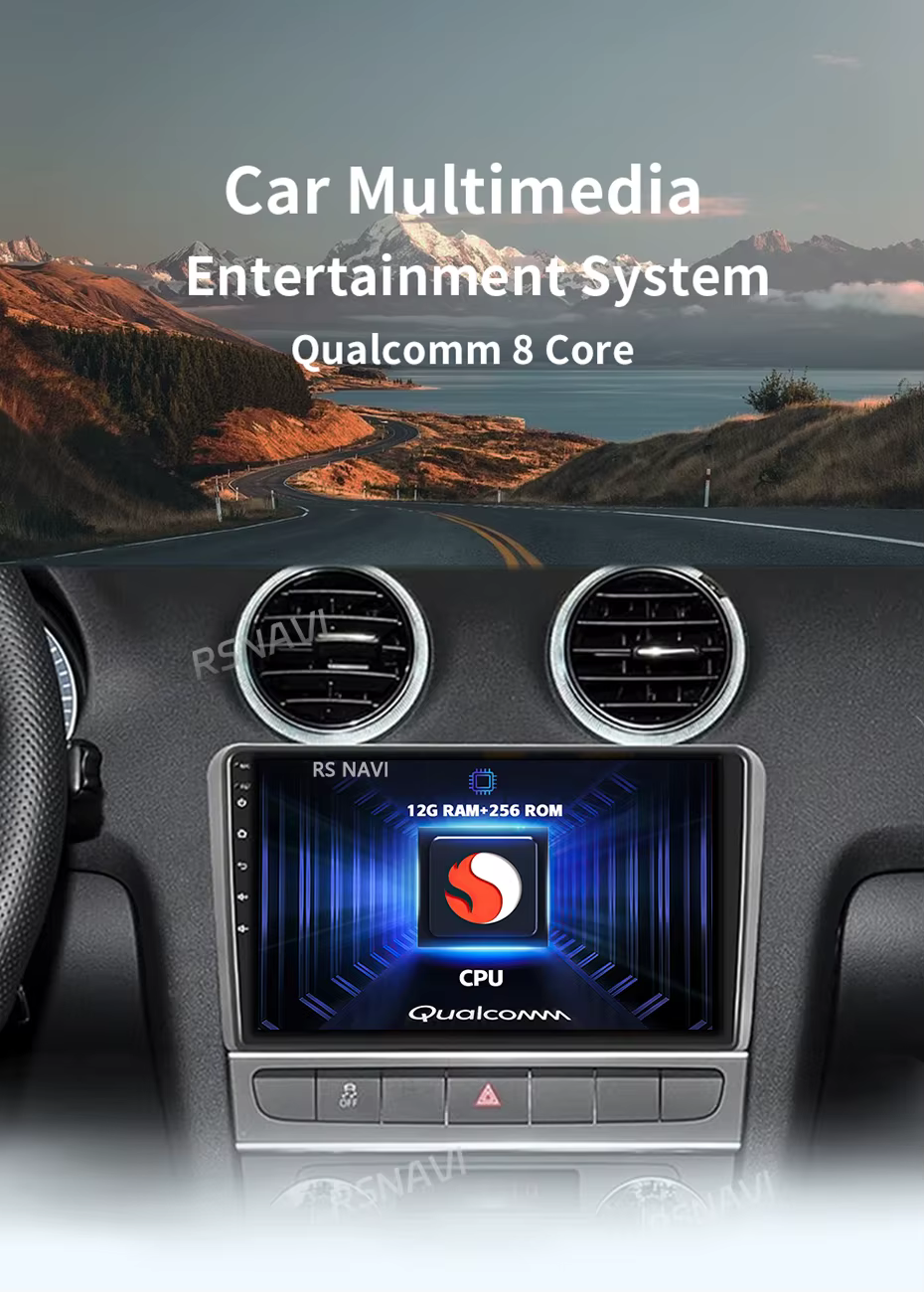 Radio multimedia RSNAVI instalada en un vehículo Audi