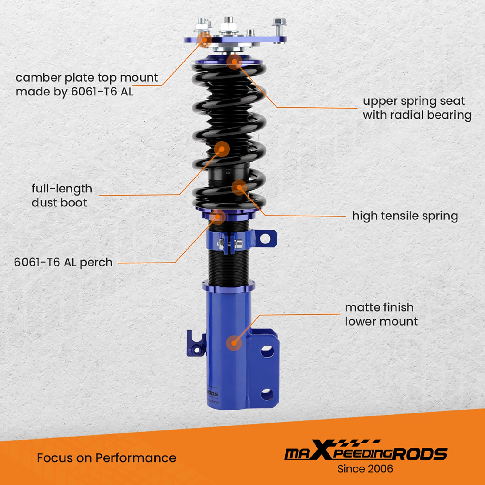 Coilovers regulables Toyota Corolla 1.8 2003-2008 suspensión ajustable - imagen 5