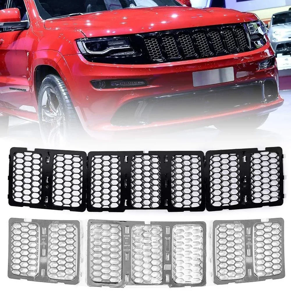 Rejilla de panal ABS negra para Jeep Grand Cherokee 2014-2016 - imagen 2