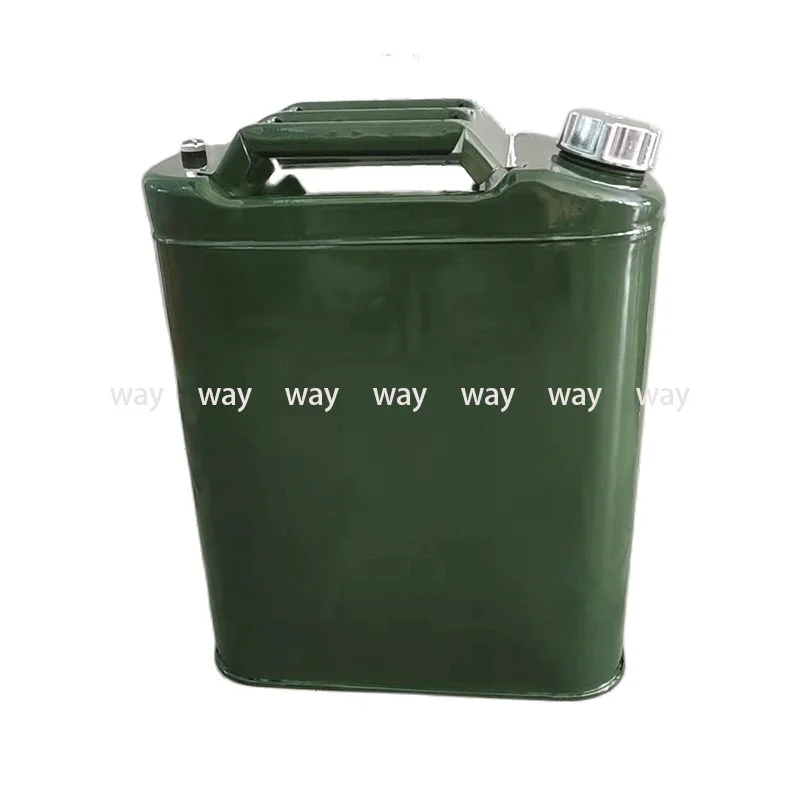 Tanque Jerry de Metal de 30L, latas de combustible de acero inoxidable, soporte de depósito de gasolina para coche con 3 asas, caño de aleación de aluminio, tanque de almacenamiento - imagen 3