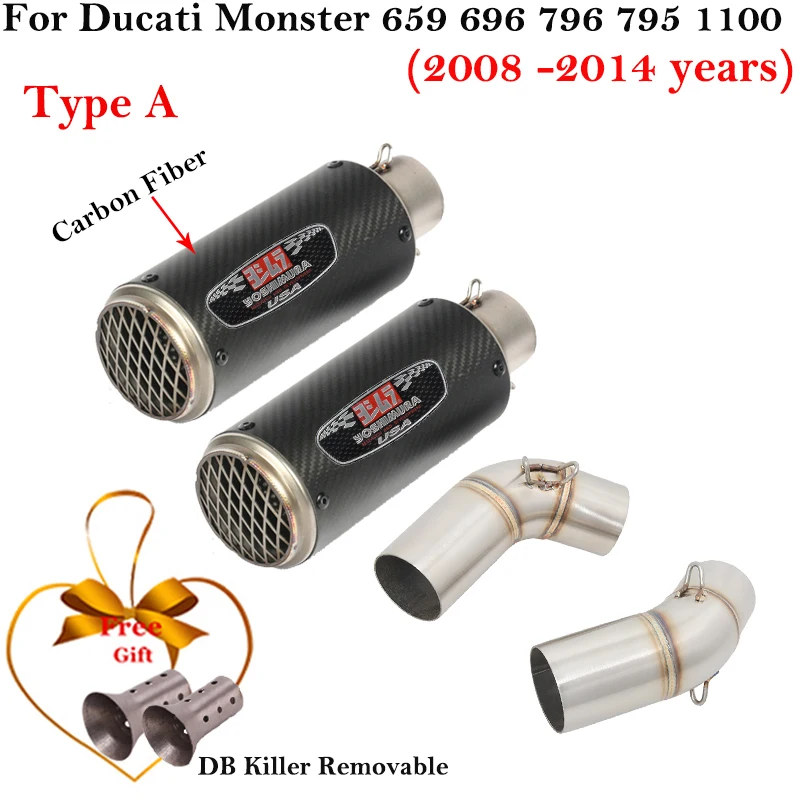 Tubo de conexión de Escape para Ducati Monster 659 696 795 1100 Hypermotard 796 2008-2014 - imagen 5