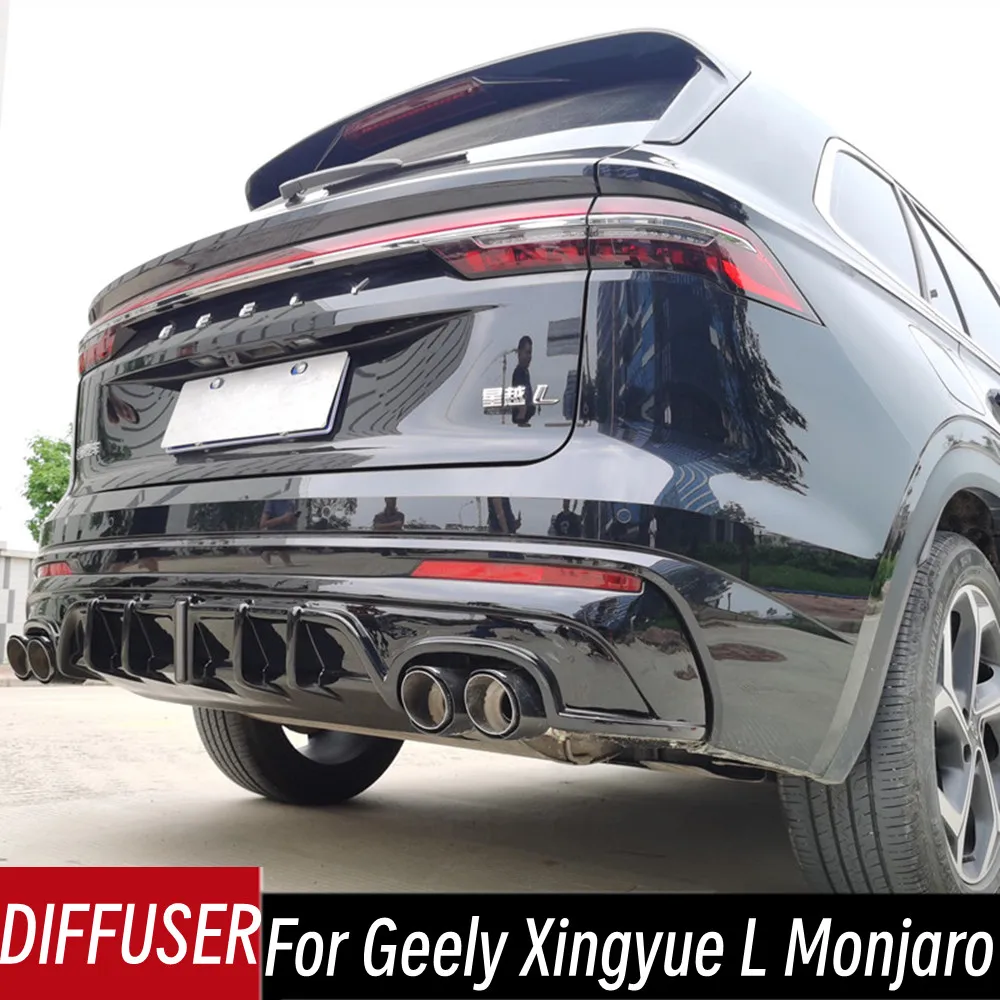Para Geely Xingyue L Monjaro 2021-2024 difusor de parachoques trasero de coche divisor alerón doble salida tubo de escape accesorios parte