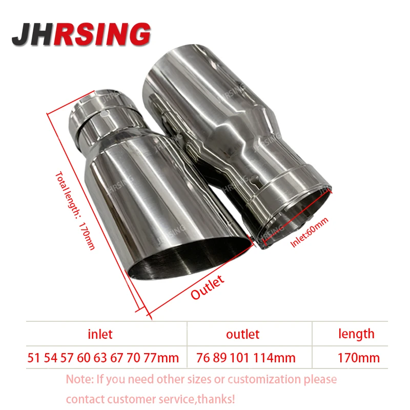 Silenciador de escape universal de acero inoxidable para coche, modificación de garganta trasera para b-mw e90, punta de escape w222 - imagen 3