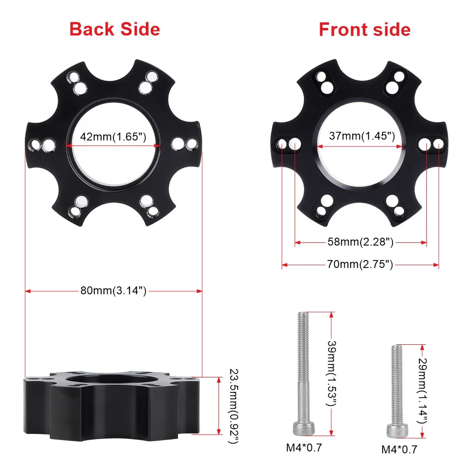 Placa adaptadora aluminio Thrustmaster T300RS 70mm - imagen 5