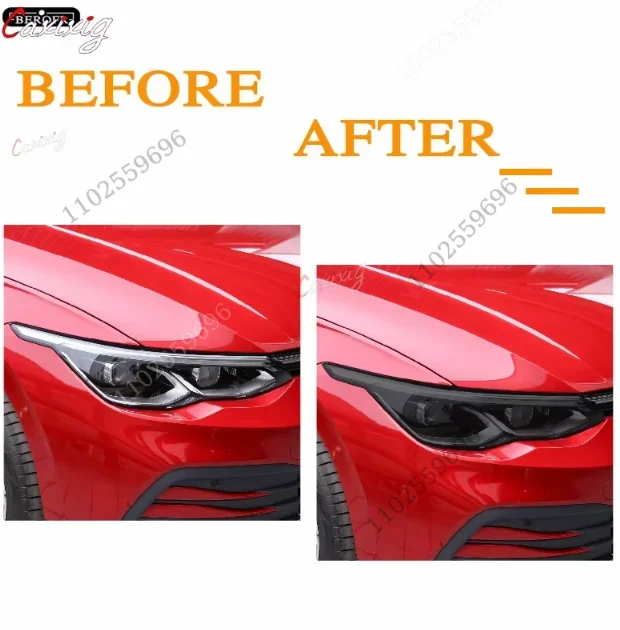 Película protectora para faros de coche, pegatina de TPU transparente negra ahumada para Volkswagen VW Golf 8 MK8 R Line GTI 2020 2021