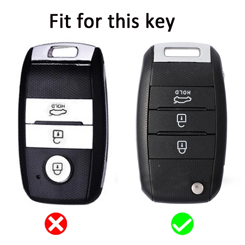 Funda protectora para mando a distancia de coche, carcasa de TPU con tapa de 3 botones para Kia Rio Optima Sportage Sorento Soul Ceed Cerato Forte Seltos - imagen 2