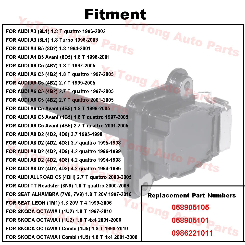 Bobinas de encendido 058905105 – Audi A3 1.8 y VW Golf IV - imagen 2