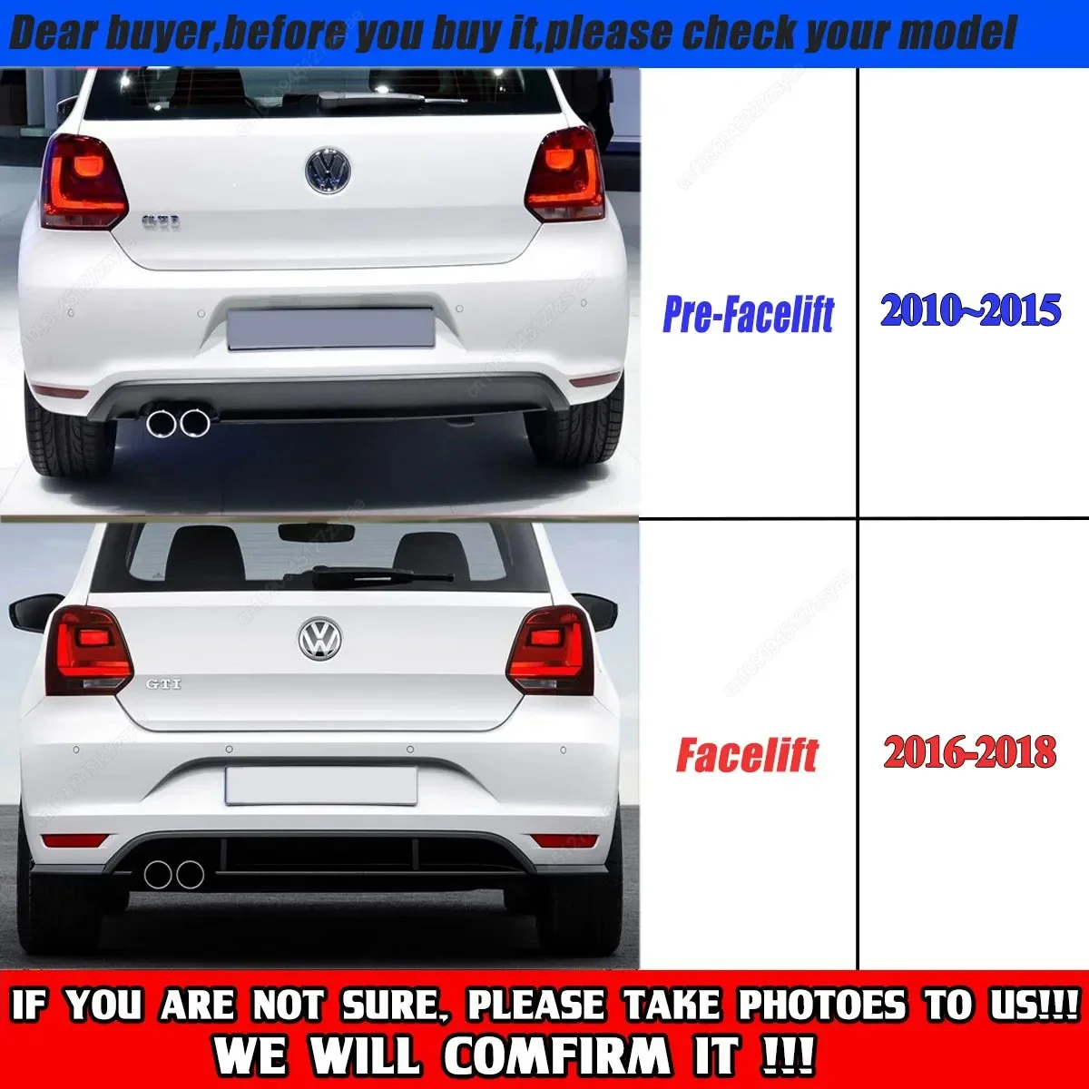 Kit splitter trasero VW Polo GTI MK5 6R 2010-2018