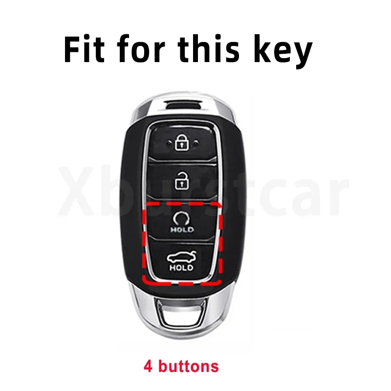 4 botones para Hyundai Kona Elantra GT Encino Solaris Azera Grandeur Accent Santa Fe Palisade suave TPU funda para llave remota de coche - imagen 2
