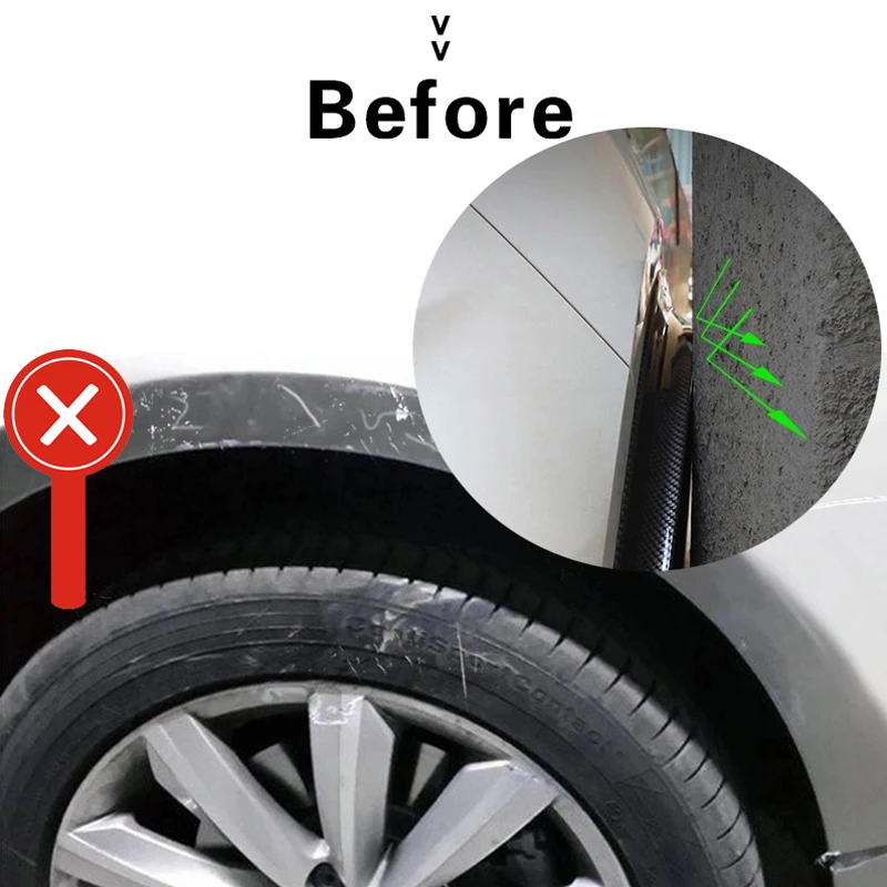 Guardabarros Universal para rueda de coche, expansor de ala, cejas, tiras anticolisión, cubierta protectora de labios, 1,5 m - imagen 2