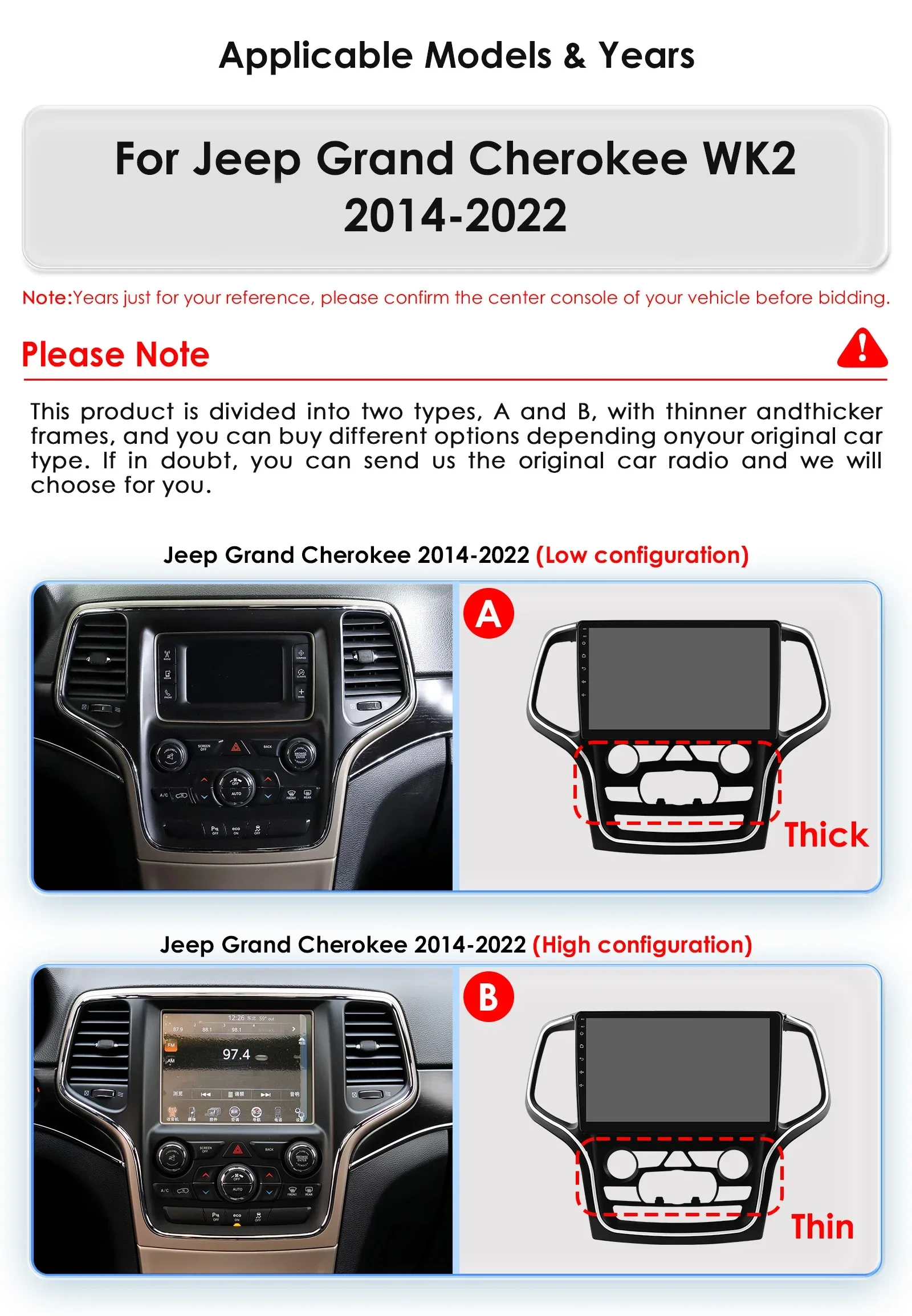 Radio multimedia CarPlay y Android Auto para Jeep Grand Cherokee WK2 - imagen 2