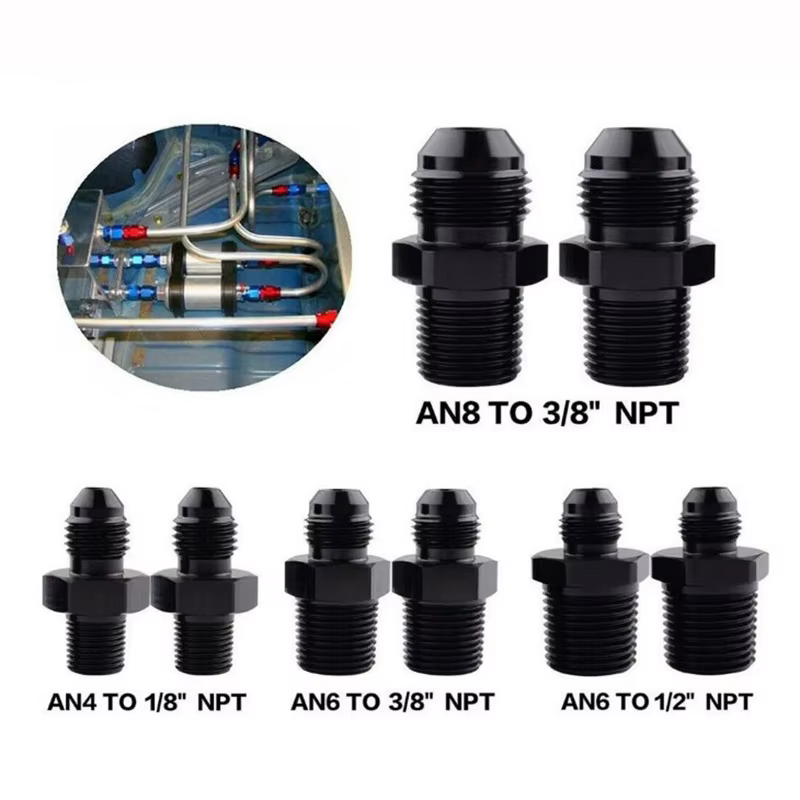 Adaptador recto AN4-AN12 a NPT para aceite y combustible - imagen 2