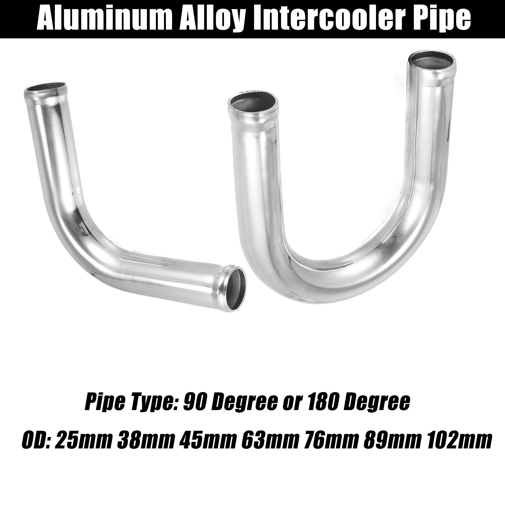 Autohaux Codo de aluminio para tubo de intercooler de 90°/180°