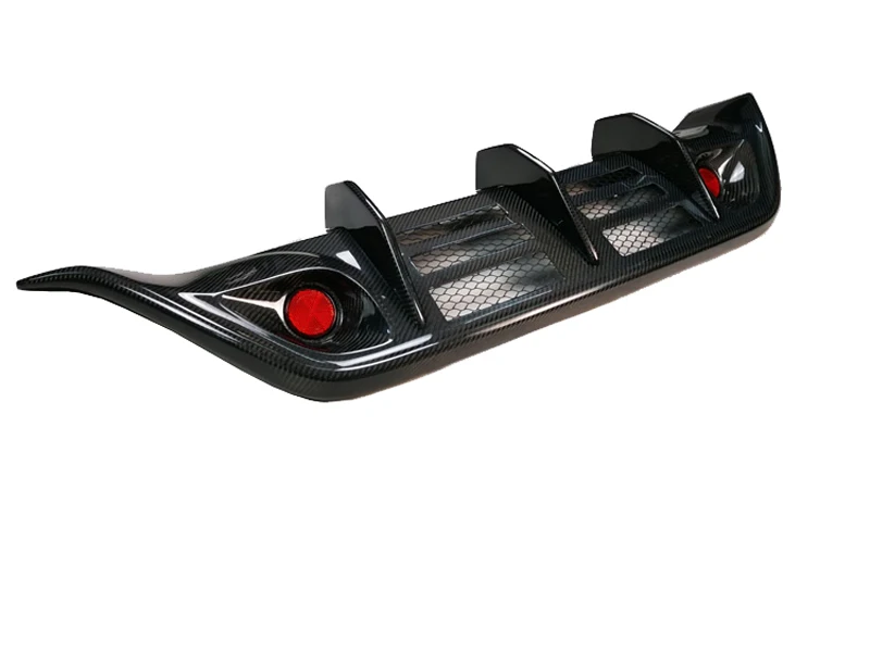 Difusor trasero de fibra de carbono Real para coche con reflectores para 2008-11 para Nissan Skyline GTR R35 CBA WD estilo Kit de carrocería difusor de parachoques - imagen 3
