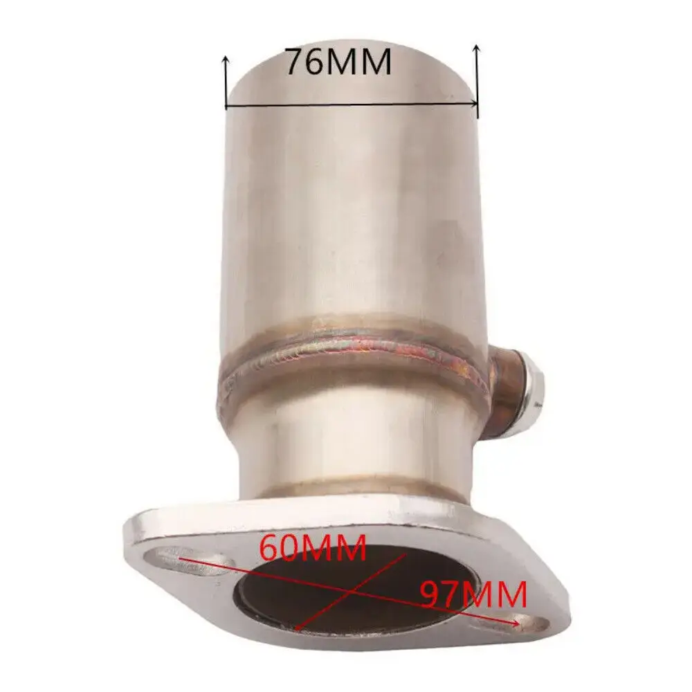 Reductor de escape inoxidable 76 a 63,5 mm con brida de 2 pernos - imagen 3