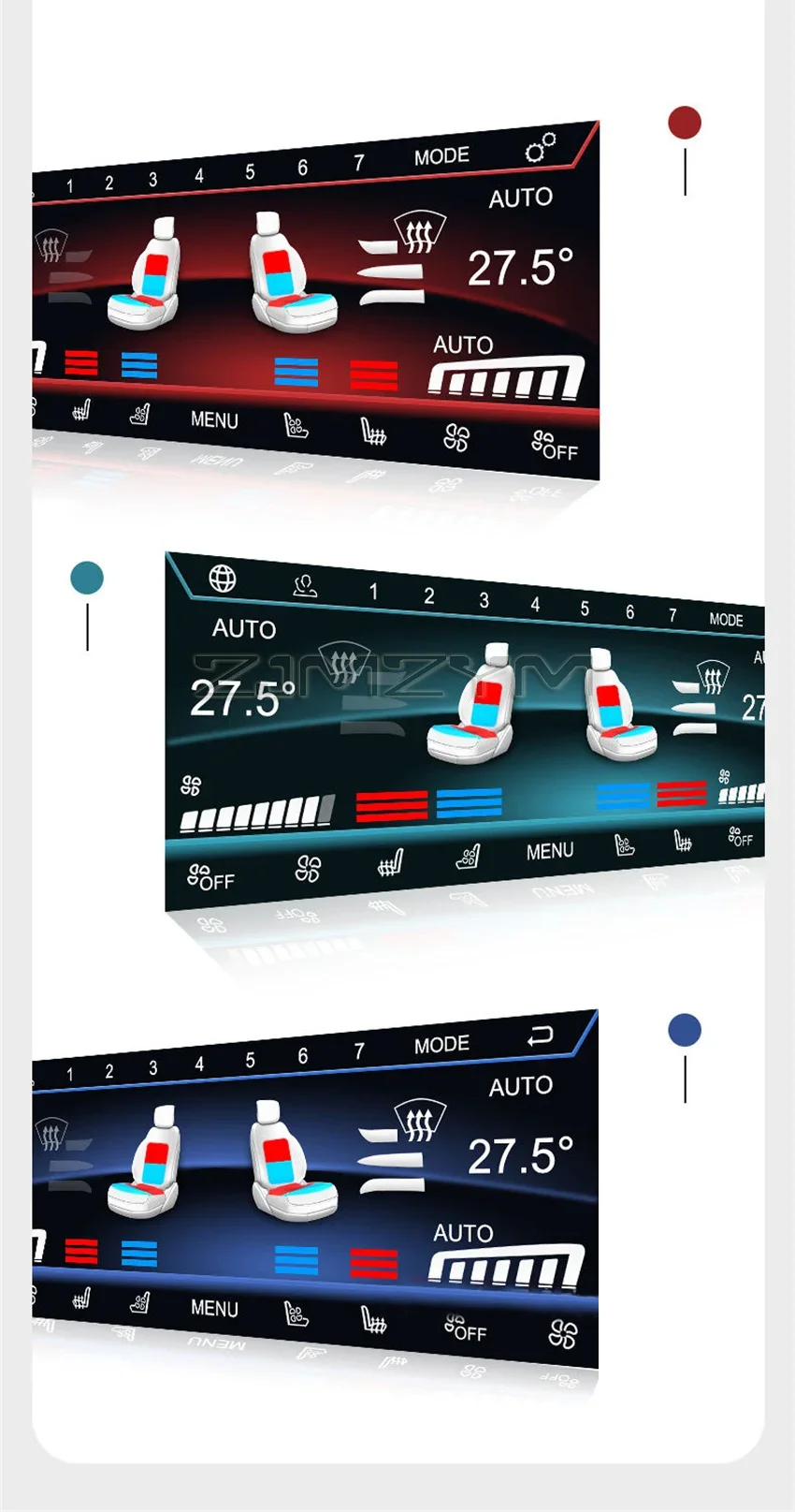 Pantalla LCD del panel de climatización BMW