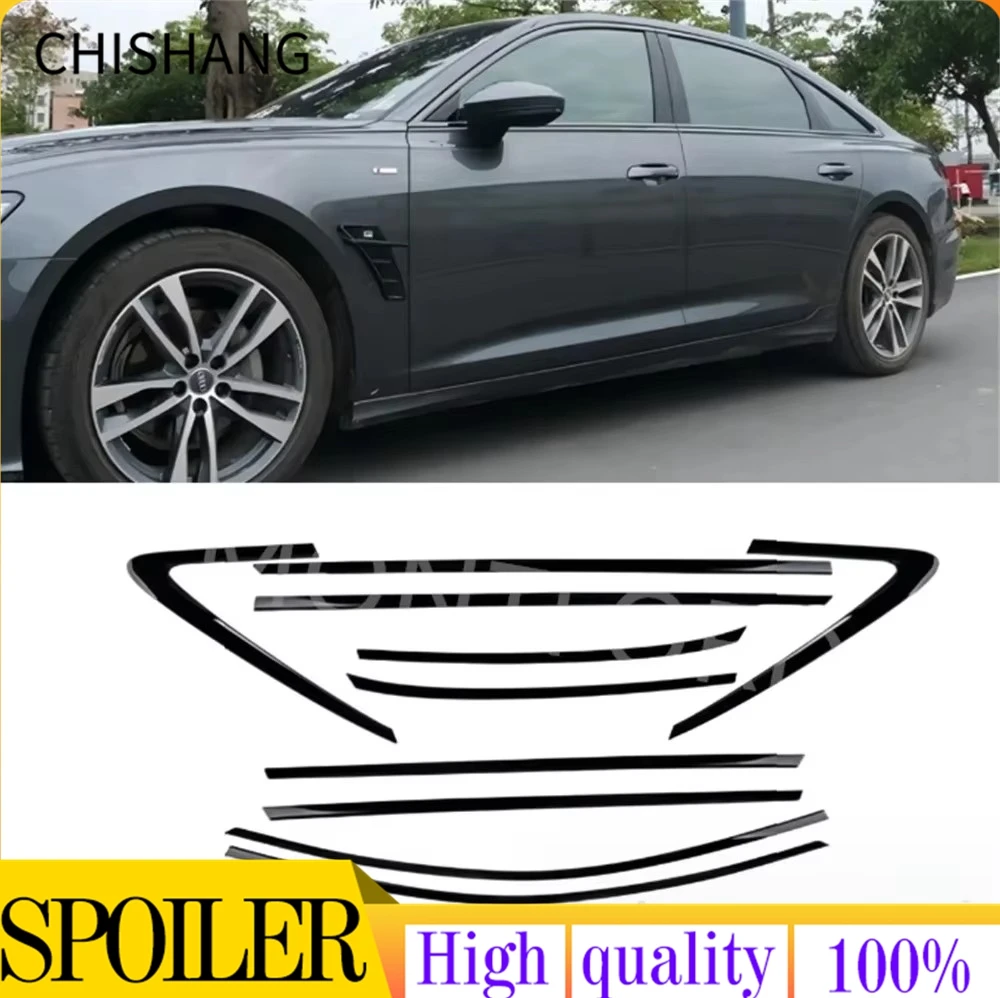 Molduras de ventanilla en acero negro para Audi A6 S6 2019-2023