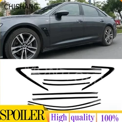 Molduras de ventanilla en acero negro para Audi A6 S6 2019-2023