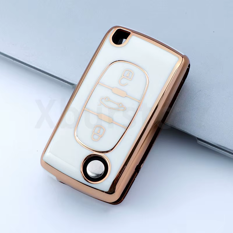 Detalle de los botones de la funda para mando de coche