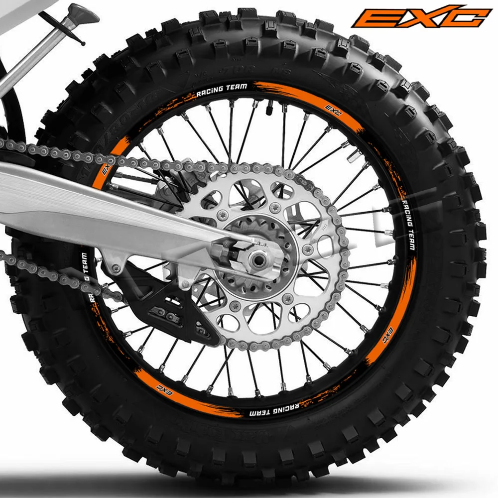 KTM EXC Pegatina Reflectante para Llanta Motocross - Cinta a Rayas