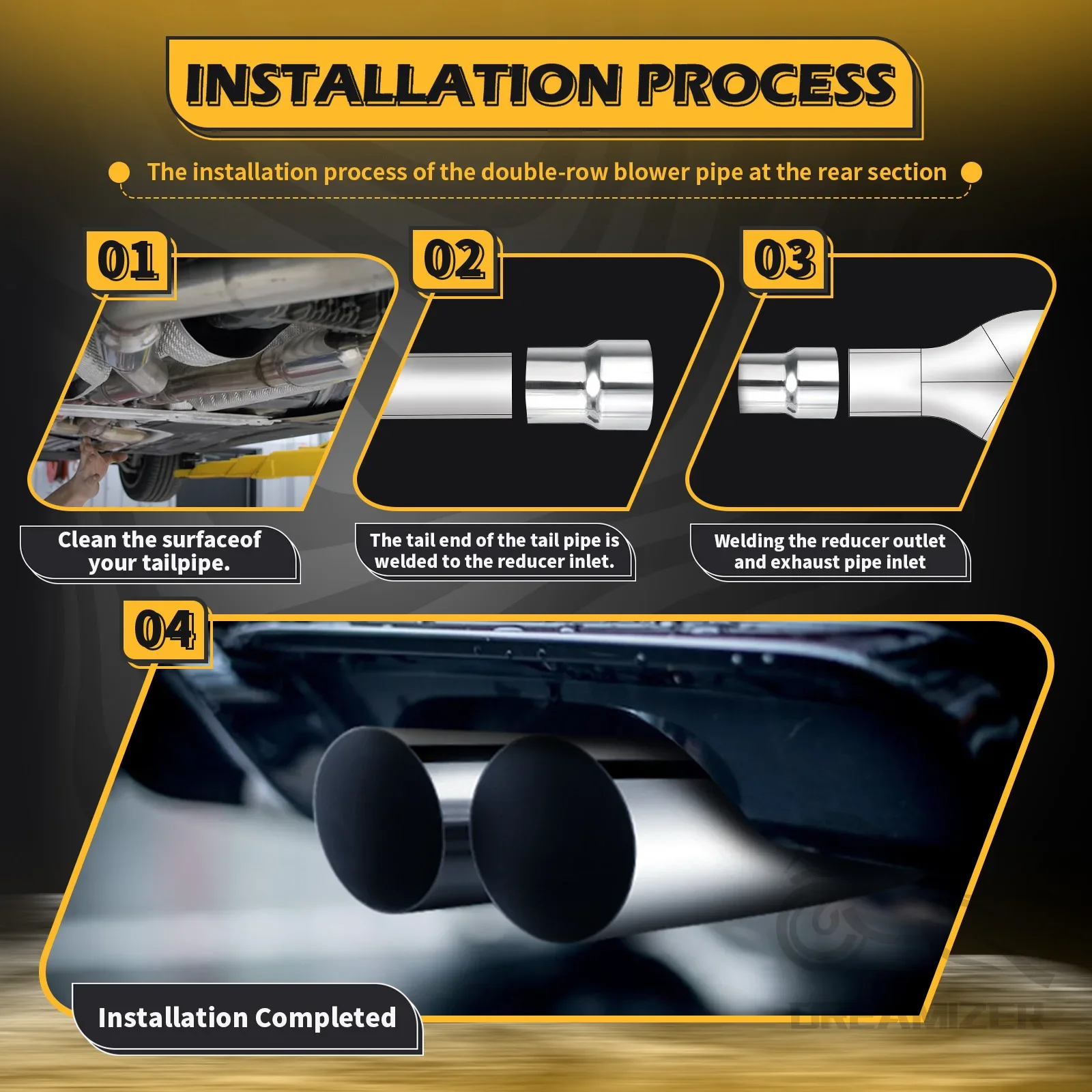 Tubos de Escape Universal 2,5" en 3'' hacia fuera 19" de largo - imagen 4