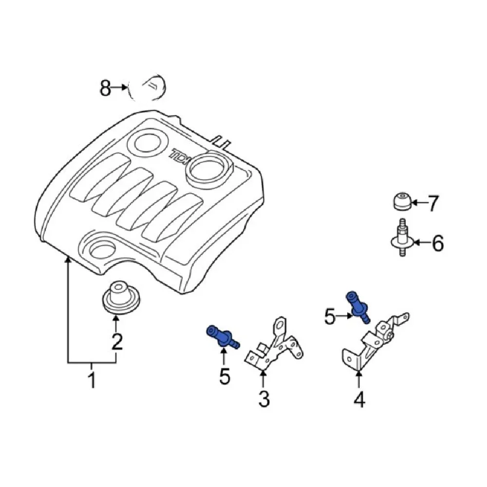 03L103164 Pasador de fijación de la cubierta del motor Audi VW - imagen 5