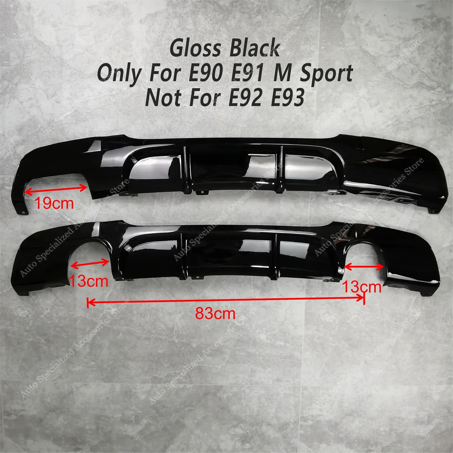 Difusor trasero negro brillo estilo M para BMW E90/E91 2005-2012 - imagen 4