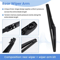 Kit de juego de brazo y limpiaparabrisas trasero de 12 pulgadas para Suzuki Grand Vitara 2005-2015 MK 3