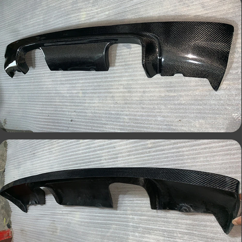 Para BMW M3 E46 Difusor de parachoques trasero Iip Chin Splitter Spoiler Kit de carrocería de fibra de carbono de alta calidad 1999-2006 Negro decorativo trasero - imagen 4