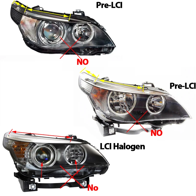Faro xenón LED BMW Serie 5 E60 E61 LCI con ojos de ángel DRL 6000K - imagen 3