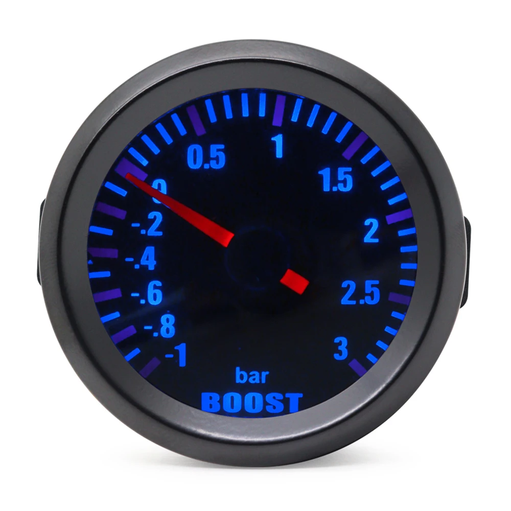 Medidor turbo boost 52mm 3,0 BAR LED azul universal - imagen 4