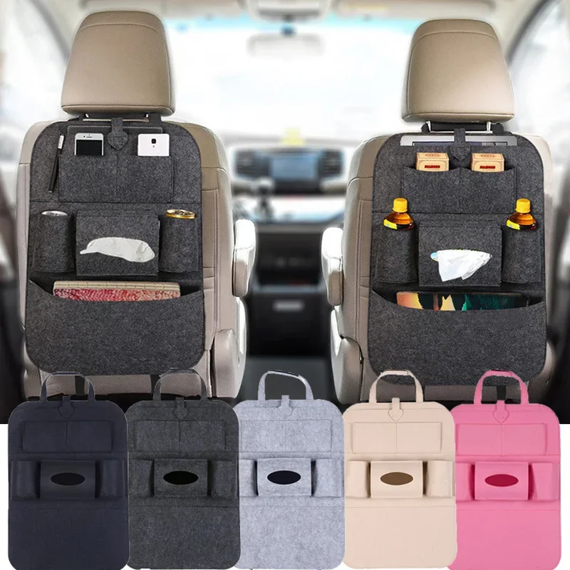 Organizador colgante para asiento trasero de coche con 6 bolsillos