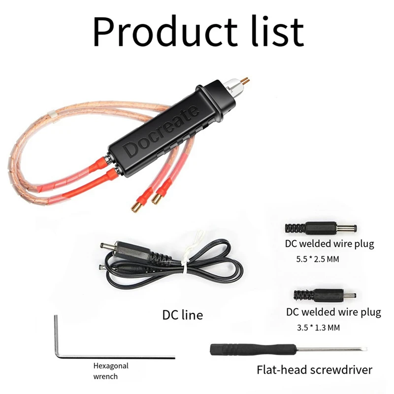 Docreate pluma soldadura puntos 18650 baterías coche eléctrico gatillo - imagen 4