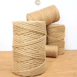 6 ミリメートル天然ジュートロープ麻ひも包装手作りヴィンテージ黄麻布紐 DIY パーティー結婚式猫スクラッチクライミングフレーム家の装飾