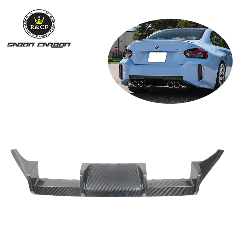 Difusor trasero BMW G87 M2 estilo MP con 2 aletas de fibra de carbono