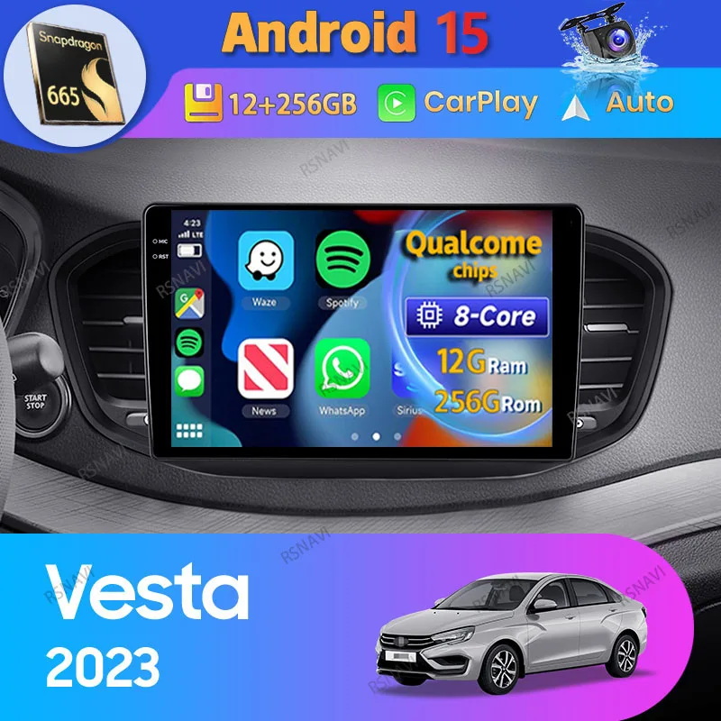 Radio Android 15 LADA Vesta NG con CarPlay, GPS y DSP