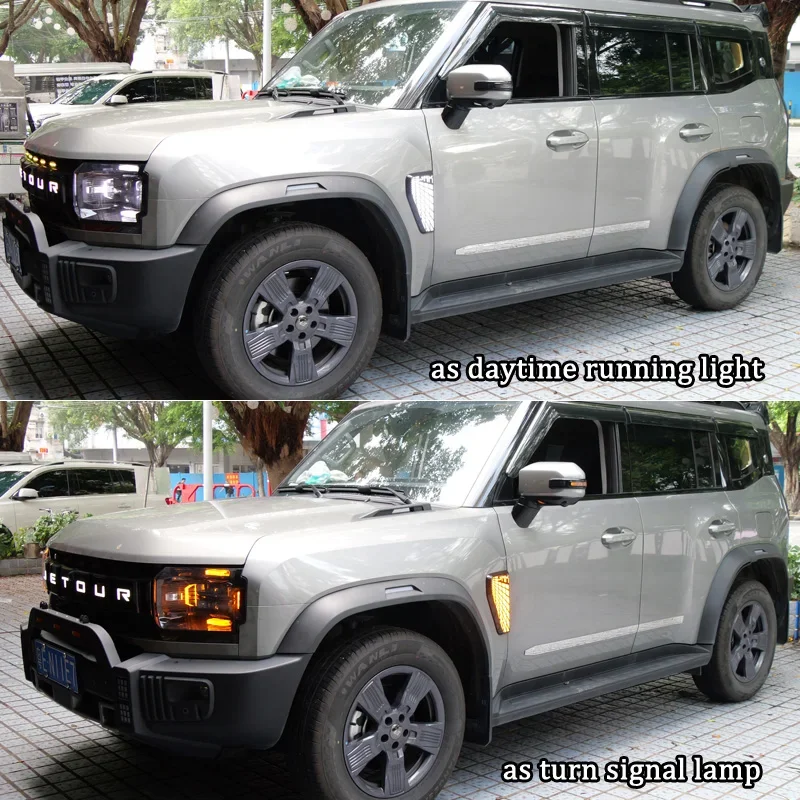 Detalle de las luces LED exteriores para Jetour T2