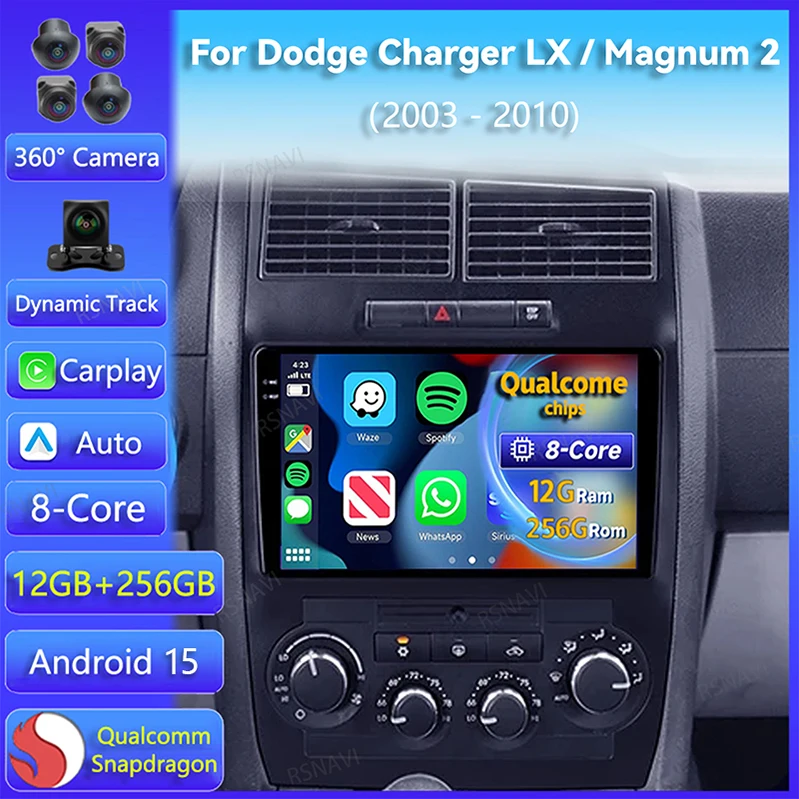 Radio Android 15 2DIN para Dodge Charger LX y Magnum con CarPlay