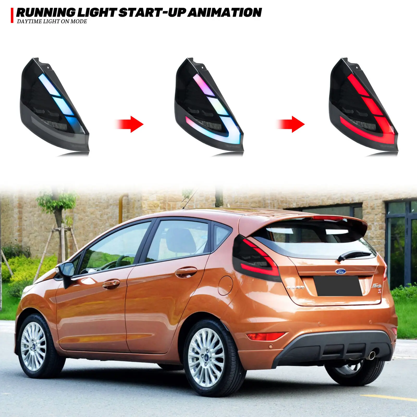 Luces traseras LED secuenciales Ford Fiesta MK7/MK7.5 (2008-2017) – Dynamic RGB - imagen 3