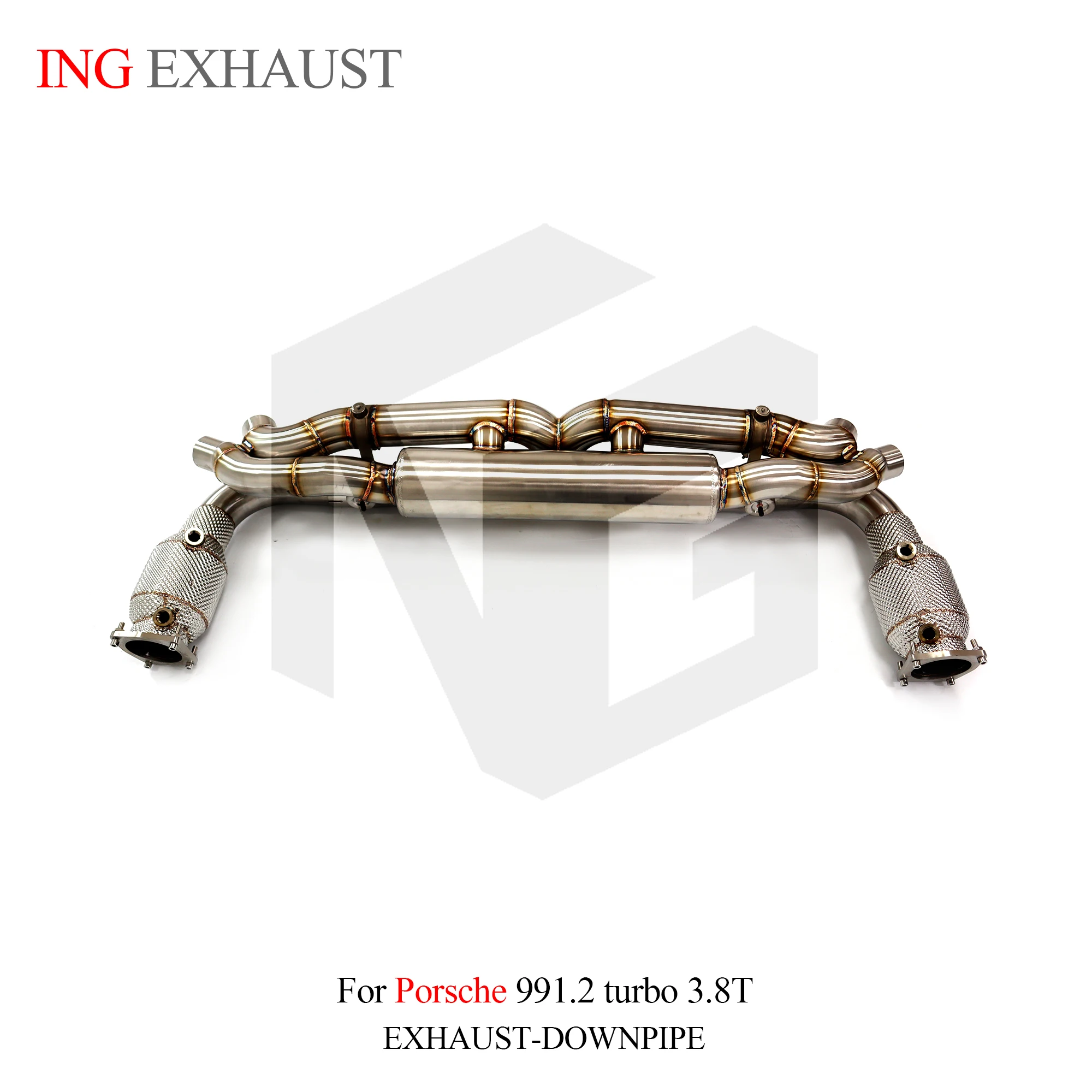 ING-Catback completo de escape de acero inoxidable 304 para Porsche 911 991,2 Turbo 3,8 T, sistema de silenciador de rendimiento de bajante de válvula eléctrica - imagen 5