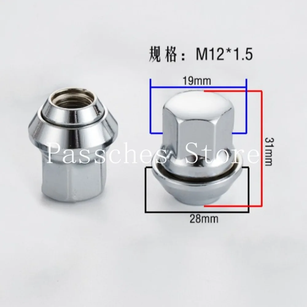 5 uds tuercas de rueda tornillos de cubo para Ford Volvo Mazda M12x1,5 hexagonal 19mm de espesor 31mm - imagen 3