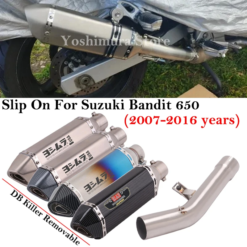 Slip On para Suzuki Bandit 650 2007 - 2016 sistemas de Escape de motocicleta tubo de enlace de Escape tubo modificado silenciador de 51mm con DB Killer