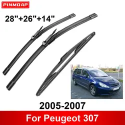 Juego limpiaparabrisas delanteros y traseros Peugeot 307 2005-2007