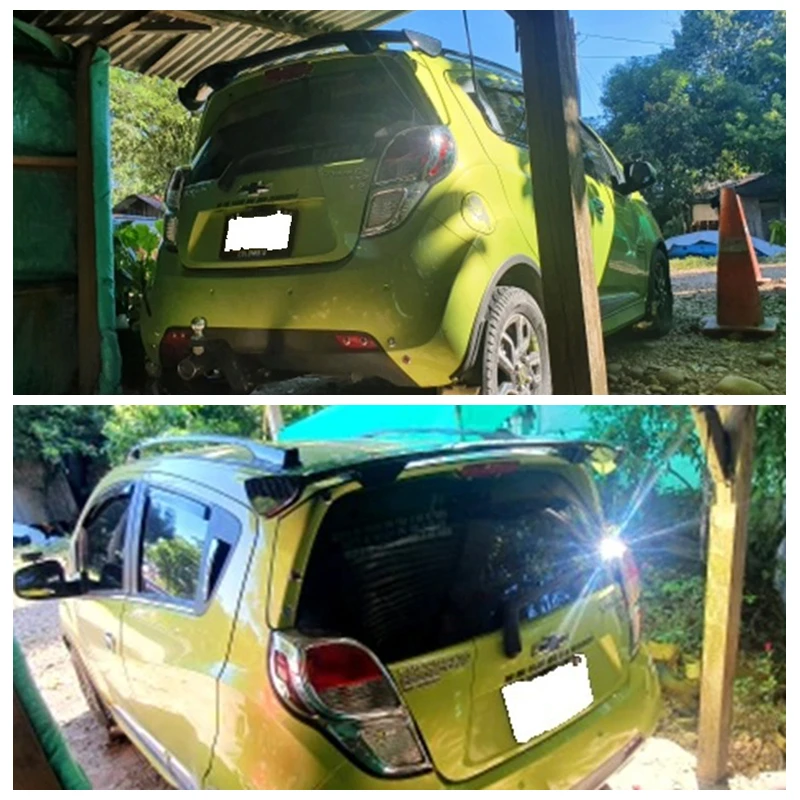 Alerón Hatchback, alerón Universal de plástico ABS con apariencia de fibra de carbono, Kit de carrocería de coche, accesorios para Chevrolet Spark